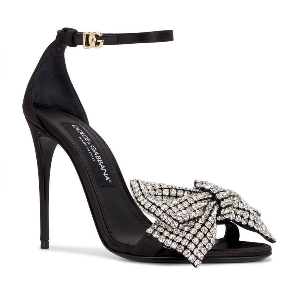 Dolce&Gabbana 100MM Crystal-Embellished Bow Sandals size 39